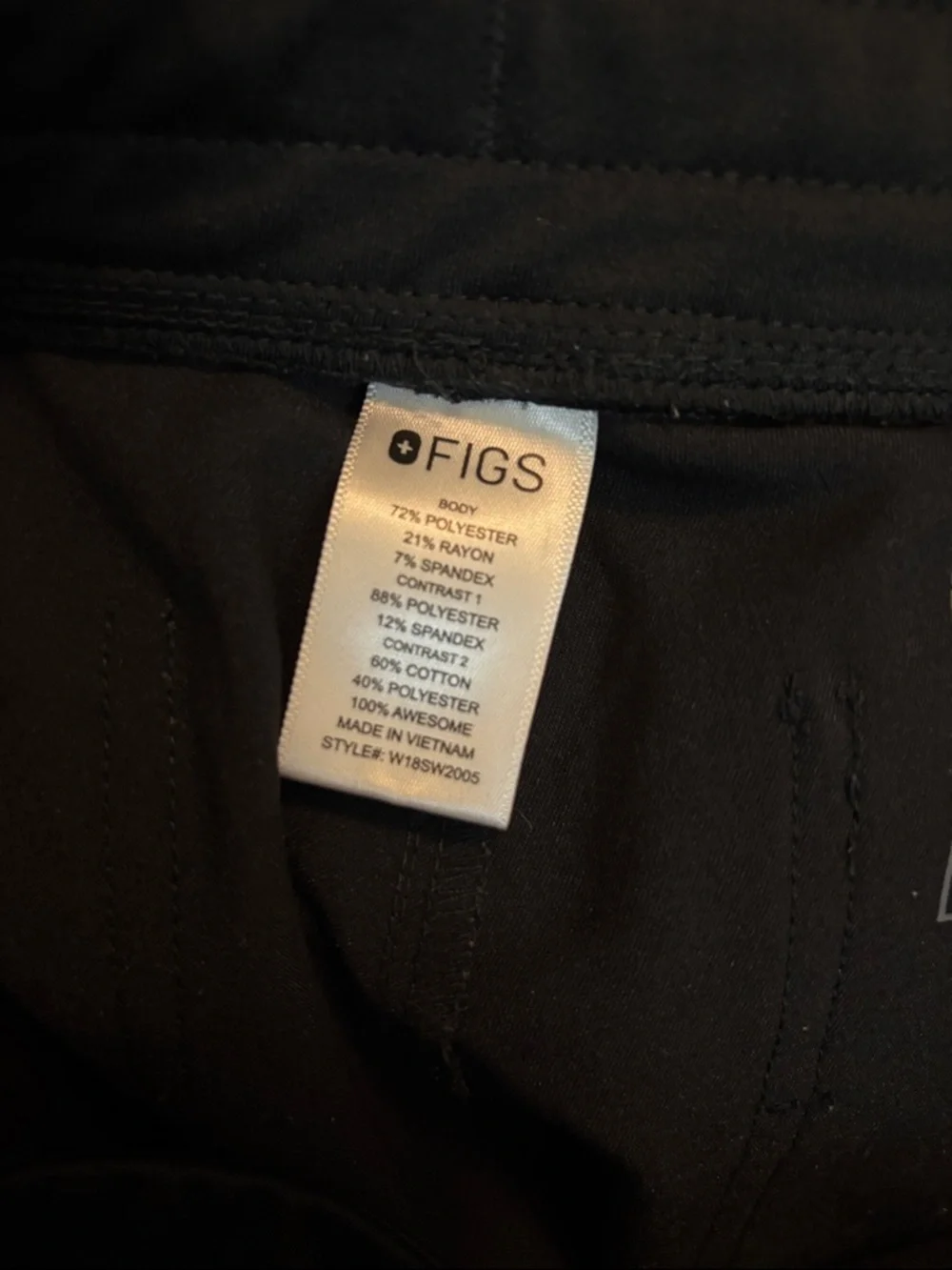 Figs | Black Drawstring Jogger Pants scrub small